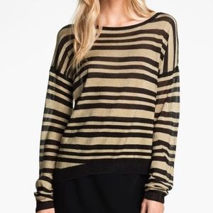 Rag & Bone Black Gold Striped Gansevoort Sweater